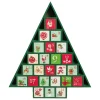 15 Green Tree Shaped Christmas Advent Calendar Decoration