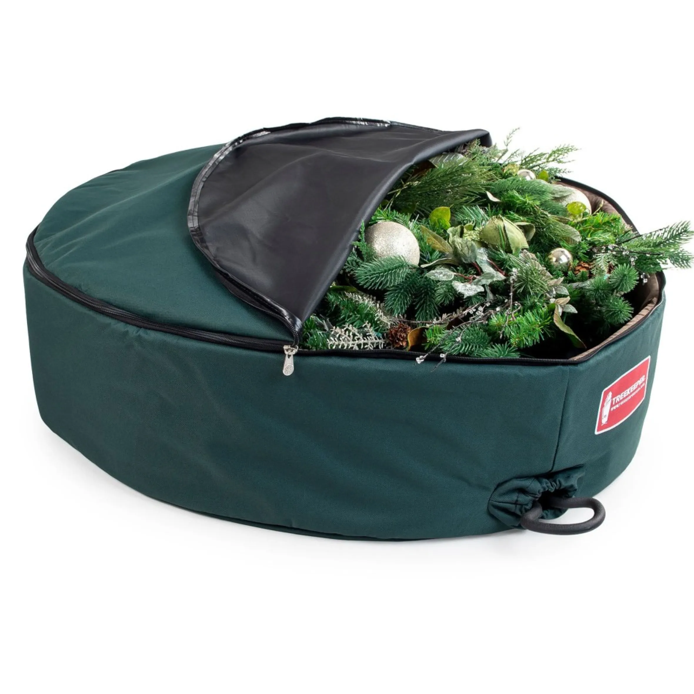 48" Green Unique Christmas Wreath Storage Bag With Removable Handle