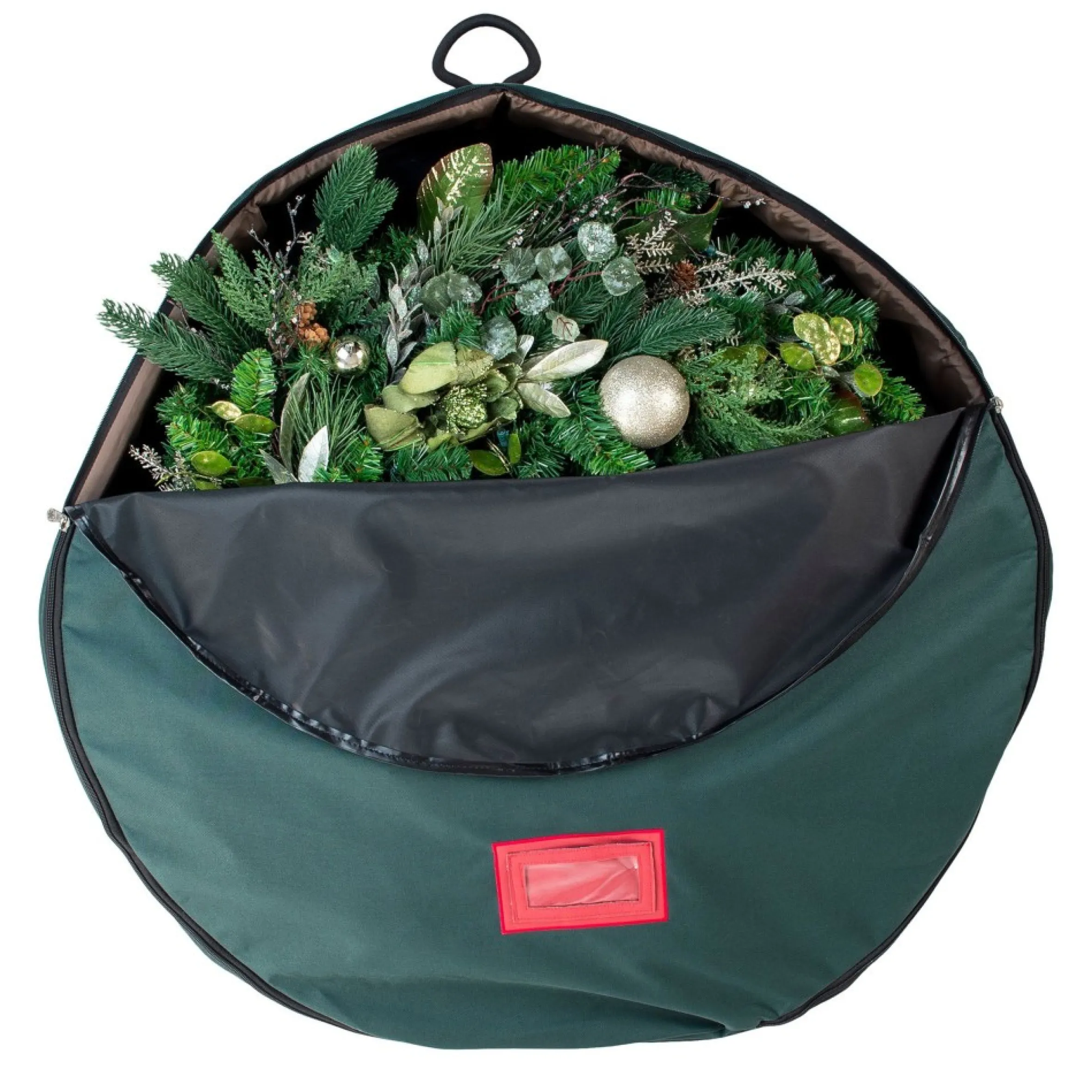 48" Green Unique Christmas Wreath Storage Bag With Removable Handle