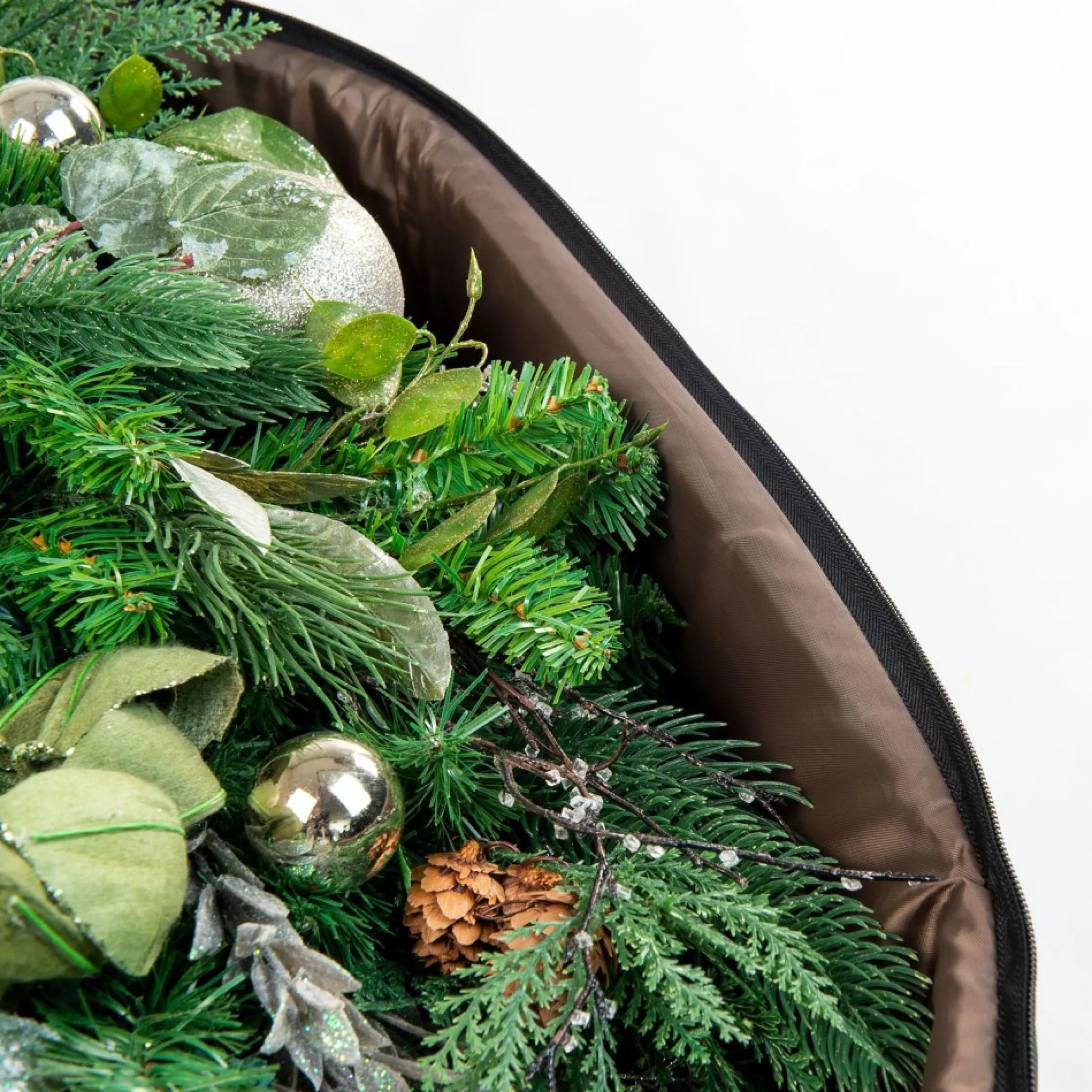 48" Green Unique Christmas Wreath Storage Bag With Removable Handle