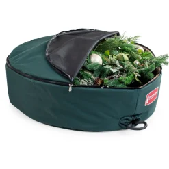 30" Green Unique Christmas Wreath Storage Bag With Removable Handle