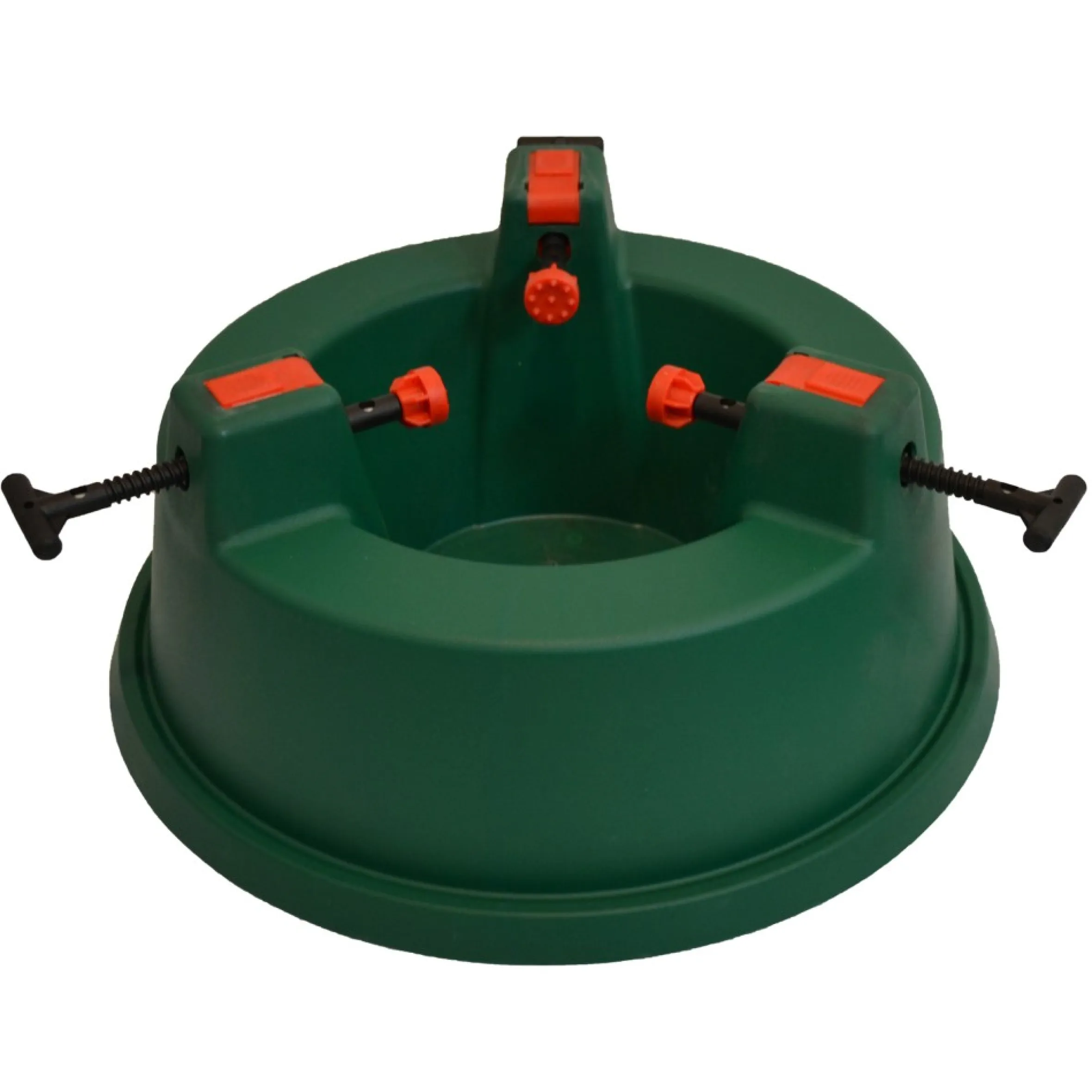 Green Wide Mouth Simple Set Live Christmas Tree Stand - Holds Trees Up To 6Ft