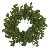 Holly Berry Artificial Christmas Wreath, 28-Inch, Unlit