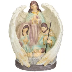 11.25" Holy Family And Angel Christmas Nativity Decoration