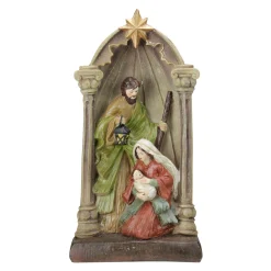 14.5" Holy Family And Angel Figures Christmas Nativity Statue Decor