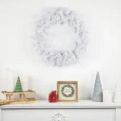 Icy White Iridescent Spruce Artificial Christmas Wreath - 18-Inch, Unlit