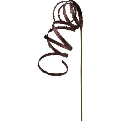 62-Inch Burgundy Red Glitter Curled Ornamental Christmas Pick