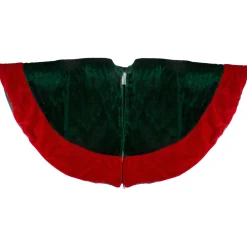 26-Inch Dark Green With A Red Velveteen Border Christmas Tree Skirt