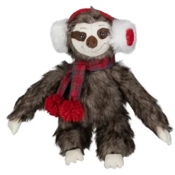 12-Inches Plush Brown Sitting Sloth Christmas Tabletop Decoration