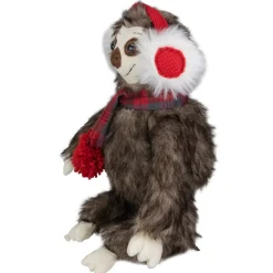 12-Inches Plush Brown Sitting Sloth Christmas Tabletop Decoration