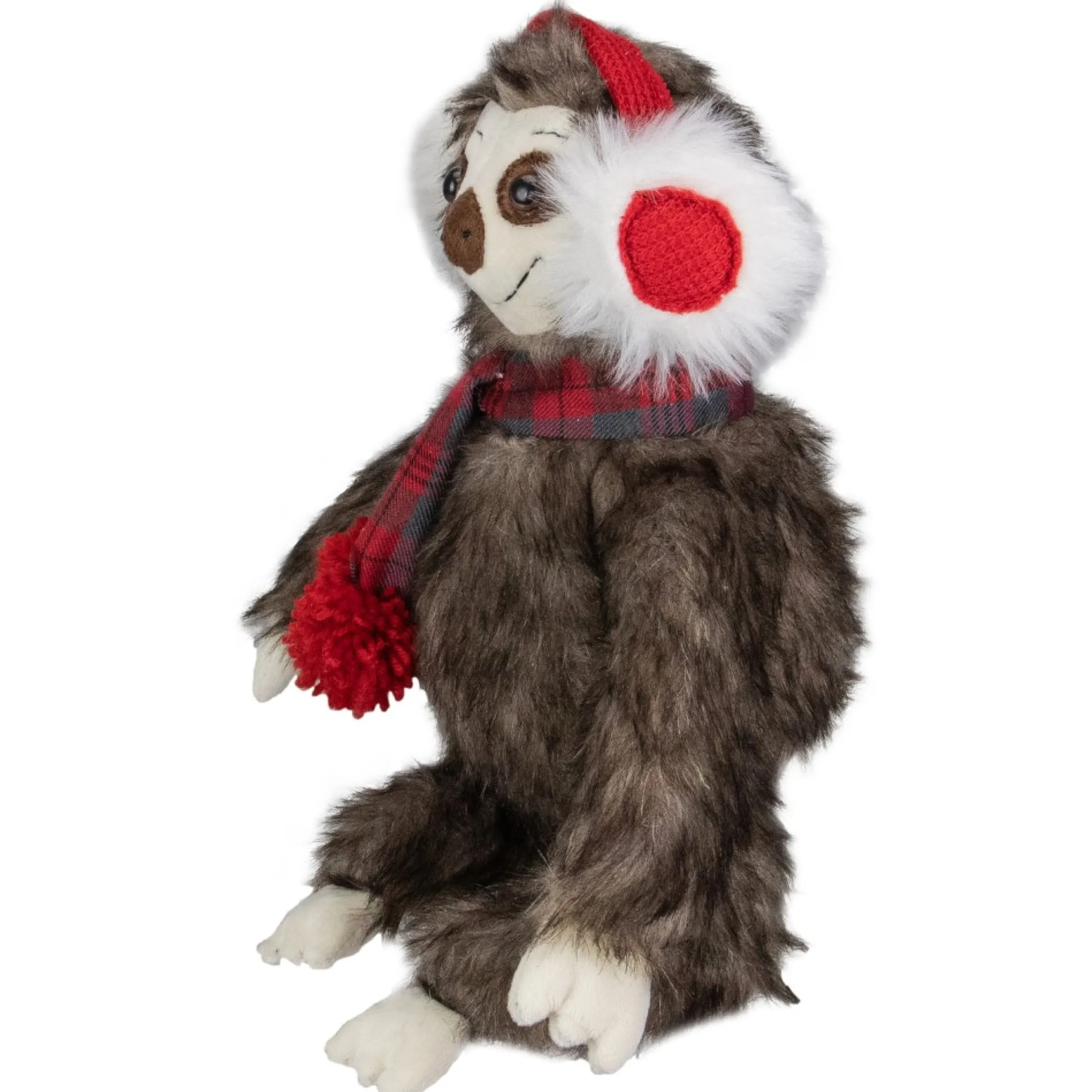 12-Inches Plush Brown Sitting Sloth Christmas Tabletop Decoration