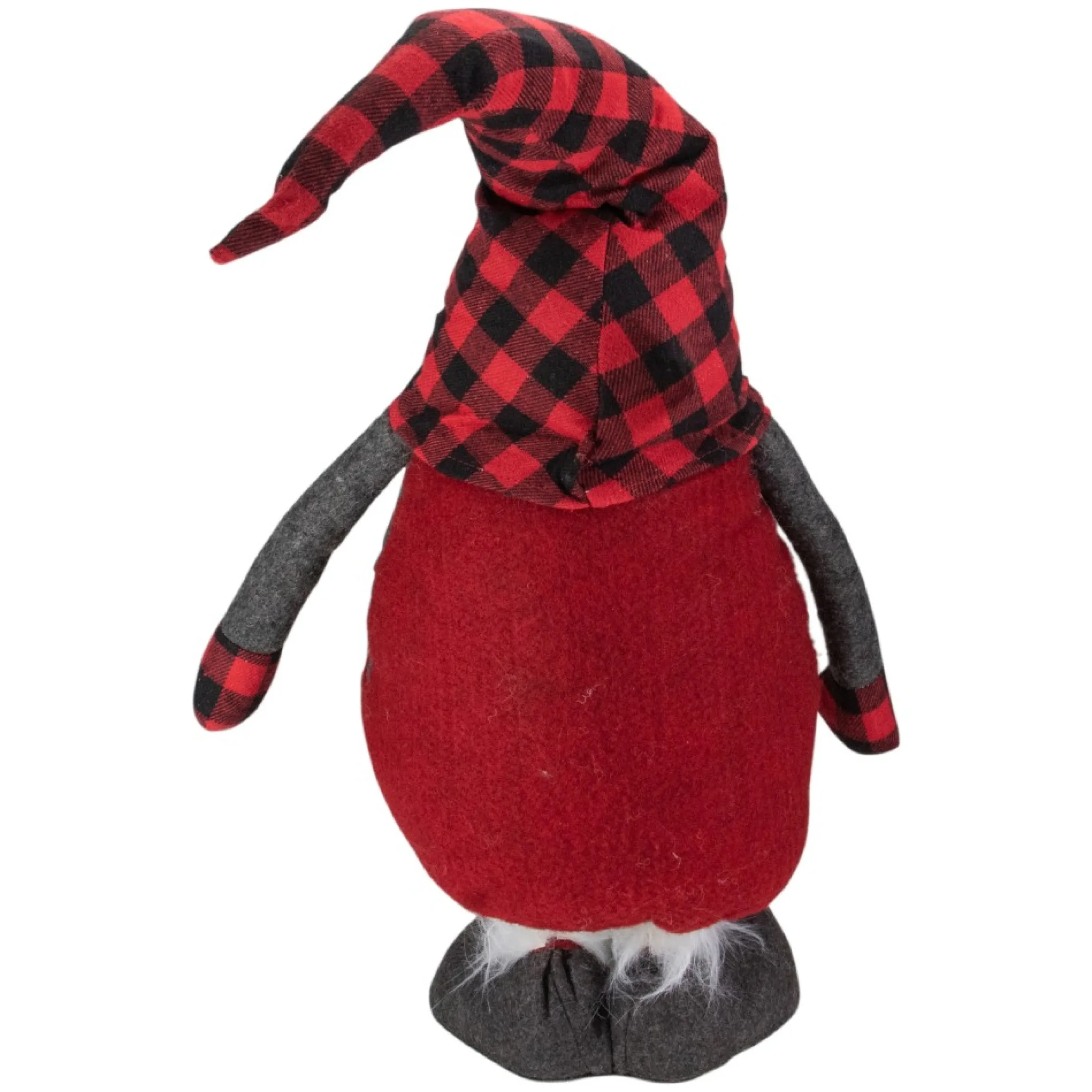 41-Inch Led Lighted Red And Black Plaid Extendable Gnome Christmas Figure