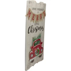 24-Inch Lighted Merry Little Christmas Vintage Red Truck Wall Sign