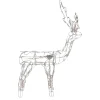 48-Inch Lighted White Standing Reindeer Animated Outdoor Christmas Decoration