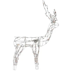 48-Inch Lighted White Standing Reindeer Animated Outdoor Christmas Decoration