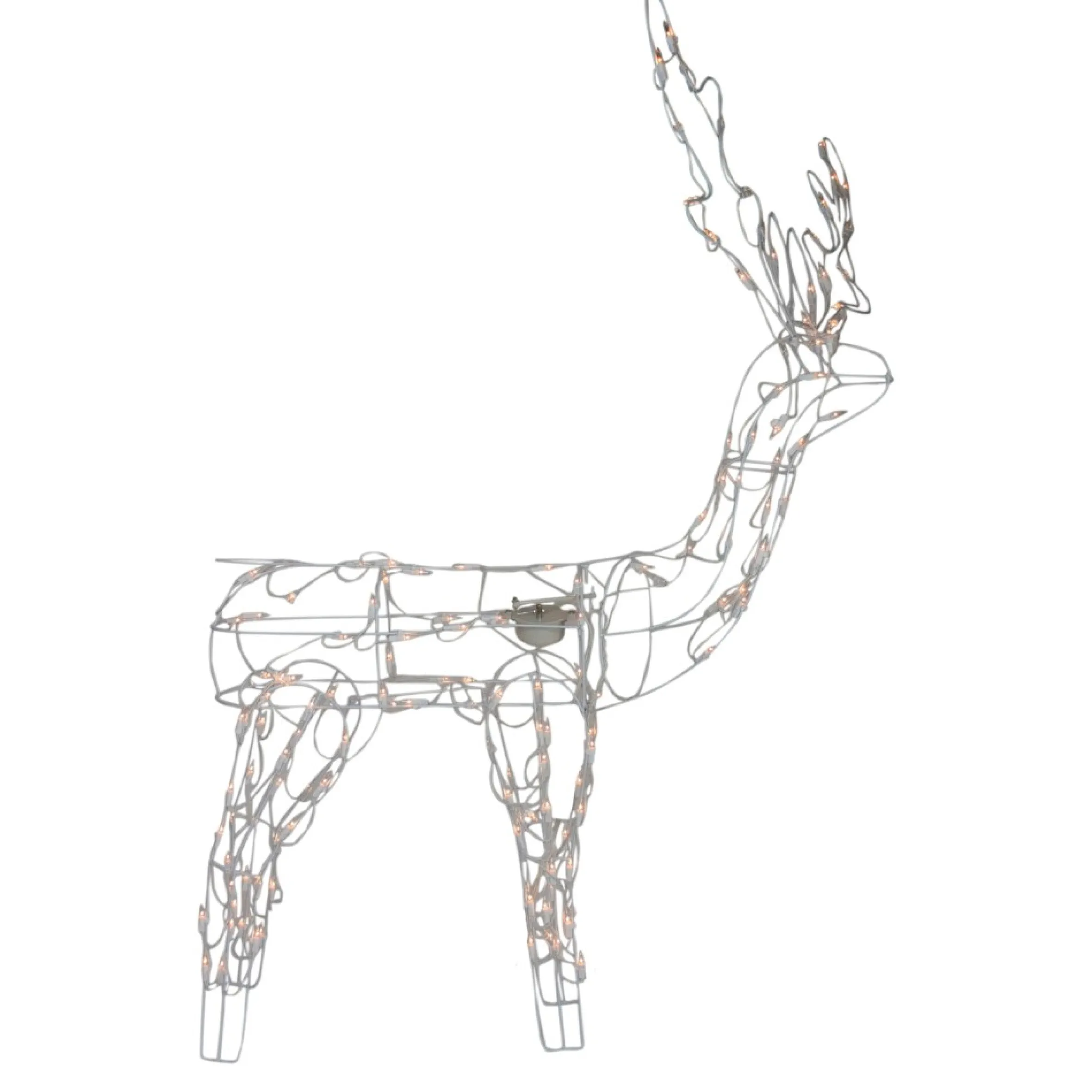 48-Inch Lighted White Standing Reindeer Animated Outdoor Christmas Decoration