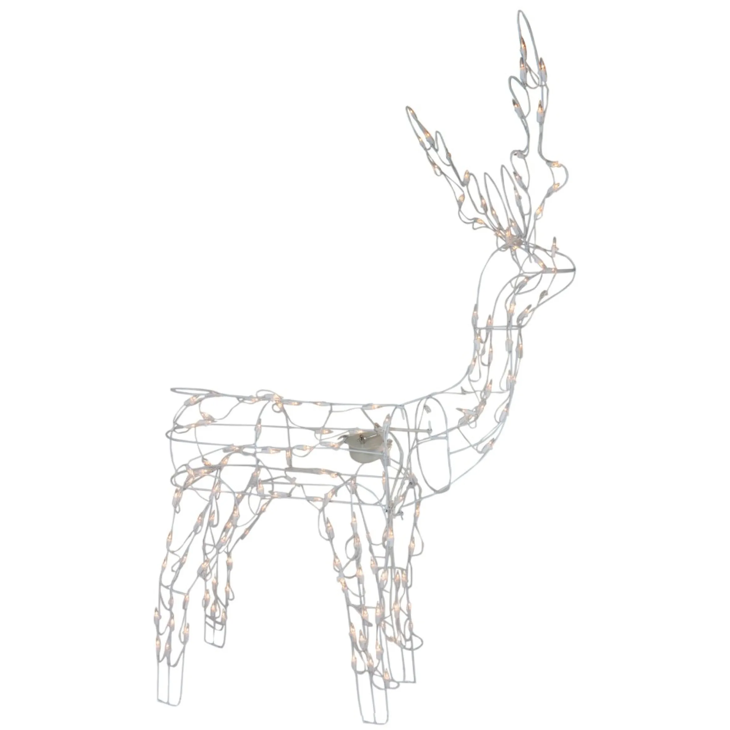 48-Inch Lighted White Standing Reindeer Animated Outdoor Christmas Decoration