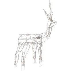48-Inch Lighted White Standing Reindeer Animated Outdoor Christmas Decoration