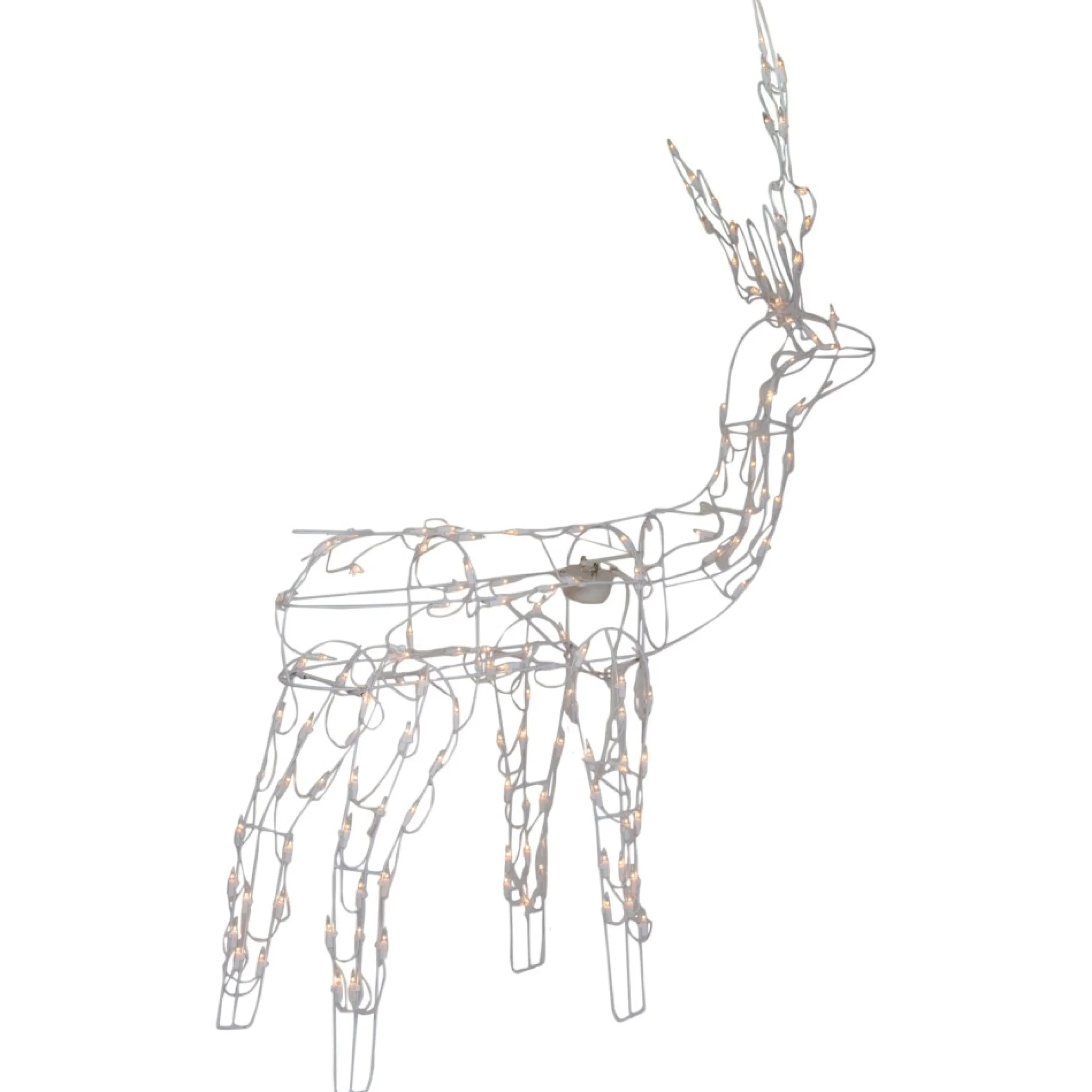 48-Inch Lighted White Standing Reindeer Animated Outdoor Christmas Decoration