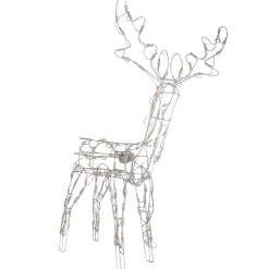48-Inch Lighted White Standing Reindeer Animated Outdoor Christmas Decoration