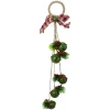 15-Inch Pine And Green Jingle Bell Christmas Door Hanger With Plaid Bow