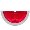 20-Inch Red Satin Mini Christmas Tree Skirt With A White Faux Fur Trim