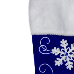 20.5-Inch Royal Blue Velvet And White Snowflake Christmas Stocking