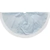 48-Inch Sheer Blue Organza With Glitter Christmas Tree Skirt