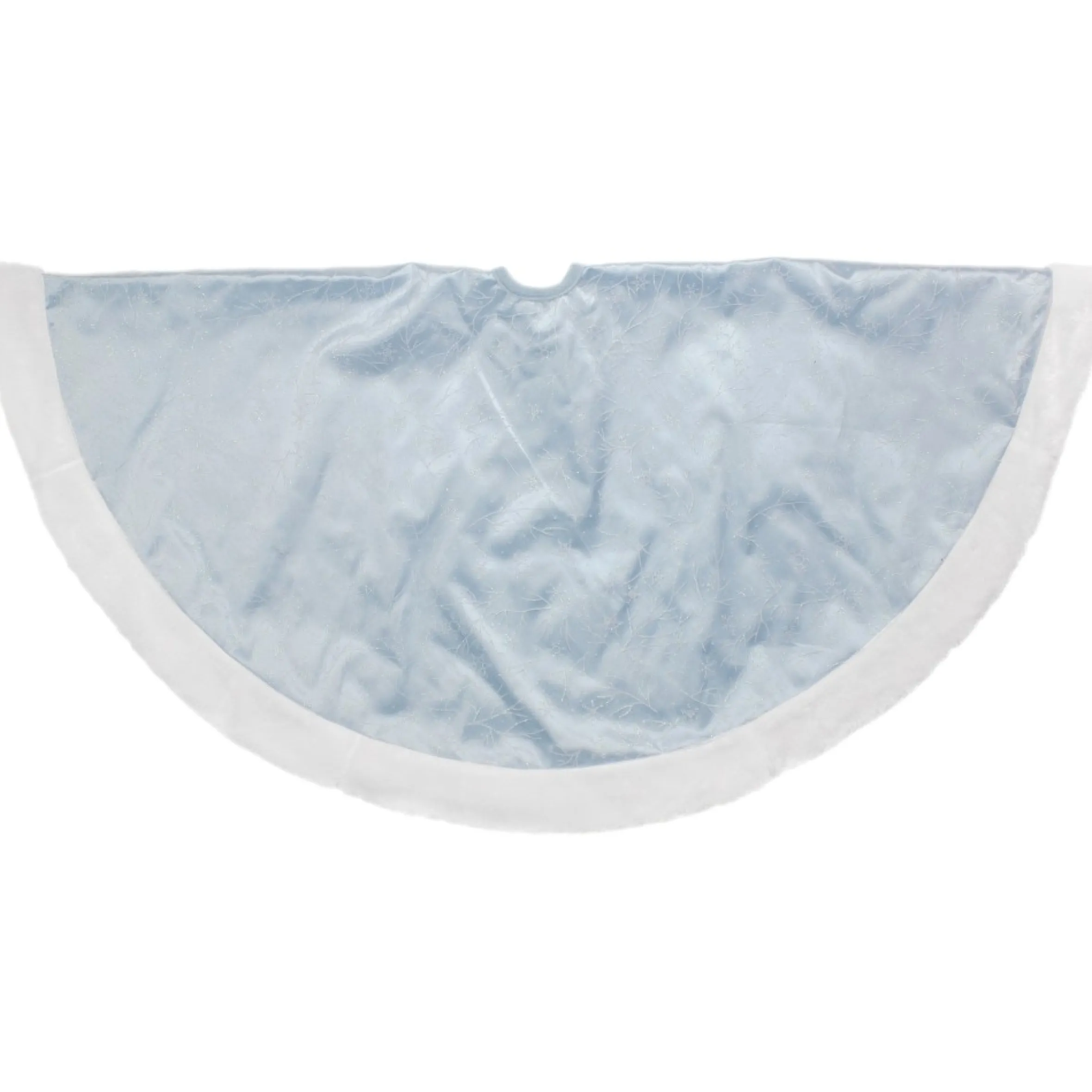48-Inch Sheer Blue Organza With Glitter Christmas Tree Skirt