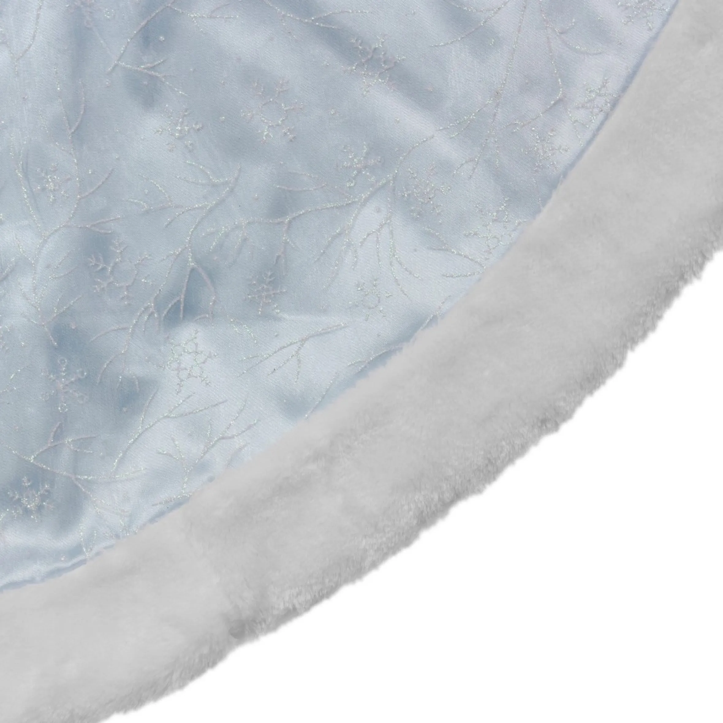 48-Inch Sheer Blue Organza With Glitter Christmas Tree Skirt