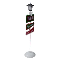 49.75-Inch Solar-Powered North Pole Light Up Lantern Post Christmas Sign