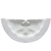 20-Inch White Satin Mini Christmas Tree Skirt With A Faux Fur Border