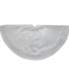 48-Inch White Sheer Organza With Faux Fur Trim Christmas Tree Skirt