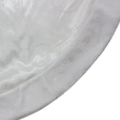 48-Inch White Sheer Organza With Faux Fur Trim Christmas Tree Skirt