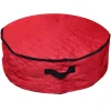 2-In-1 Quilted Red Zip Up Christmas Garland And Wreath Storage Bag 36"