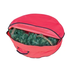 2 In 1 Red Zip Up Christmas Garland And Wreath Storage Bag