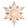 Iridescent Glitter 3-Dimensional Snowflake Christmas Tree Topper - Clear Lights