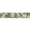 Ivory And Green Holly Leaves Christmas Wired Craft Ribbon 2.5" X 16 Yards