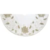 54" Ivory And White With Embroidered Snowflake Design Christmas Tree Skirt