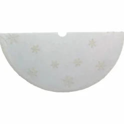 72" Ivory Snowflake Glitter Christmas Tree Skirt