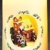 5" Ivory White And Brown Carolers Scene Flickering Flame-Less Led Candle