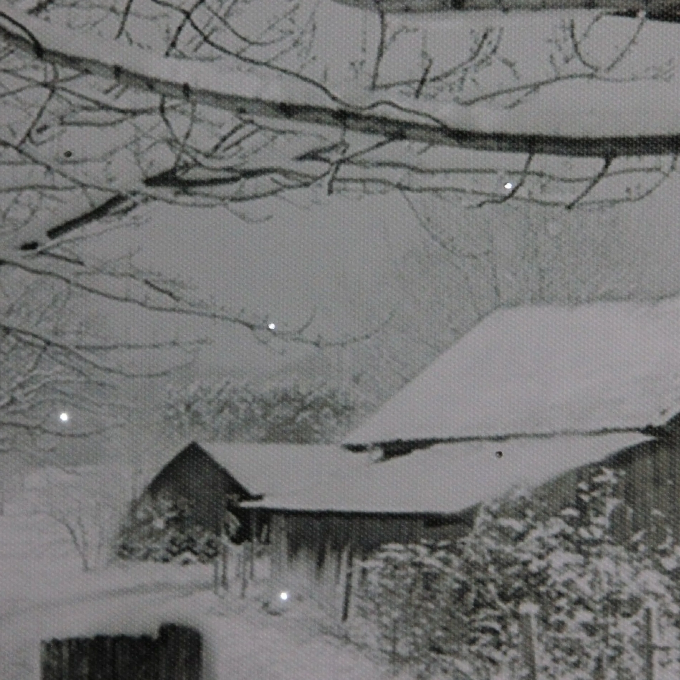 Large Fiber Optic Lighted Snowy Winter Cabin Canvas Wall Art 23.5" X 15.5"