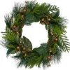 Leaves, Berry And Cedar Artificial Christmas Wreath - 20-Inch, Unlit