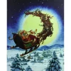 Led Back Lit Flying Santa Claus And Sleigh Christmas Wall Art 19.75" X 15.75"