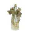 10" Led Flameless Pillar Candle In A Clear Glass Bottle Lantern With Bird Accents
