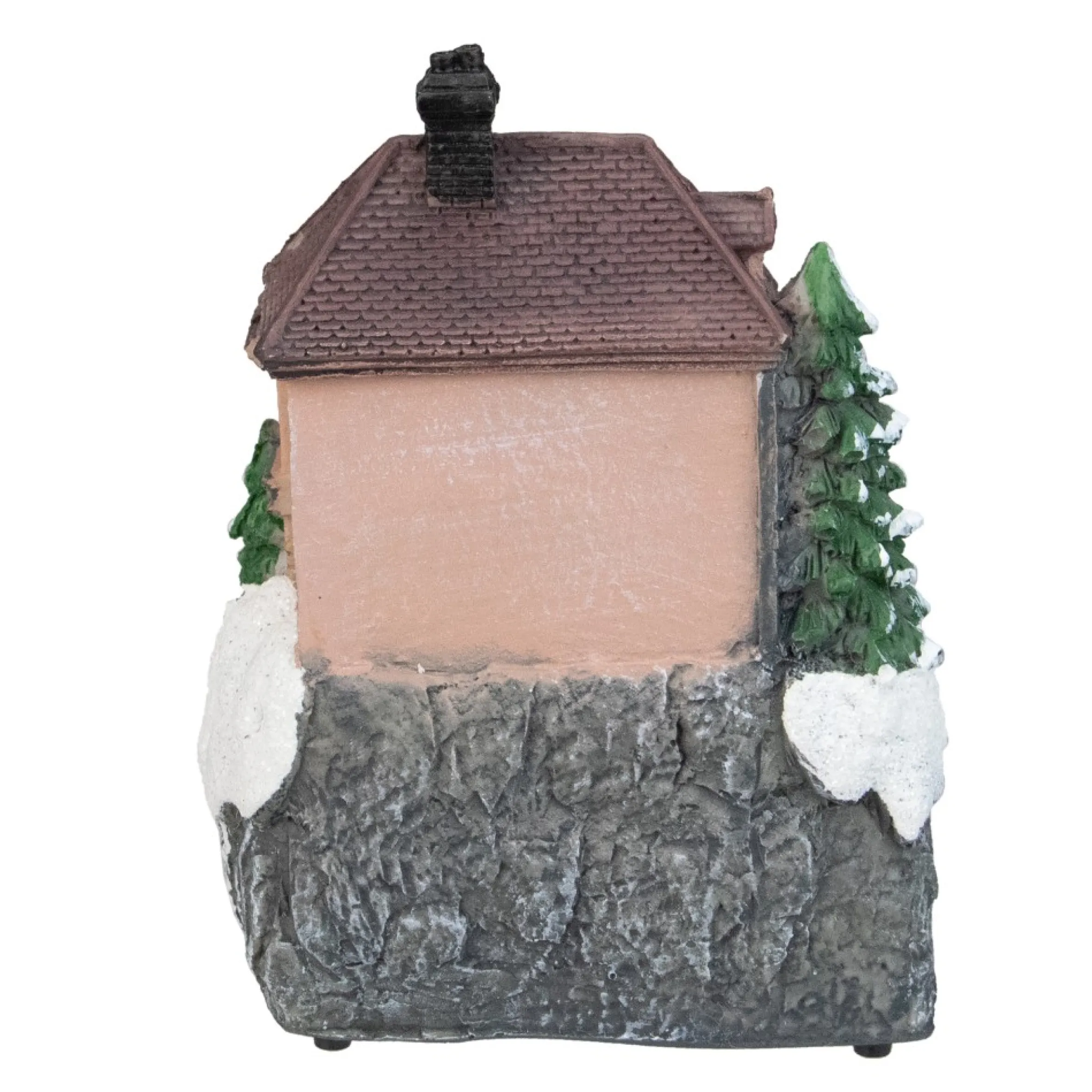 5.5" Led Lighted And Animated House With Train Christmas Village Display Piece