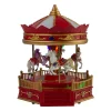 9.25" Led Lighted Animated And Musical Carousel Christmas Village Display Piece
