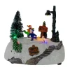 5.5" Led Lighted Animated And Musical Christmas Skating Village Display Piece