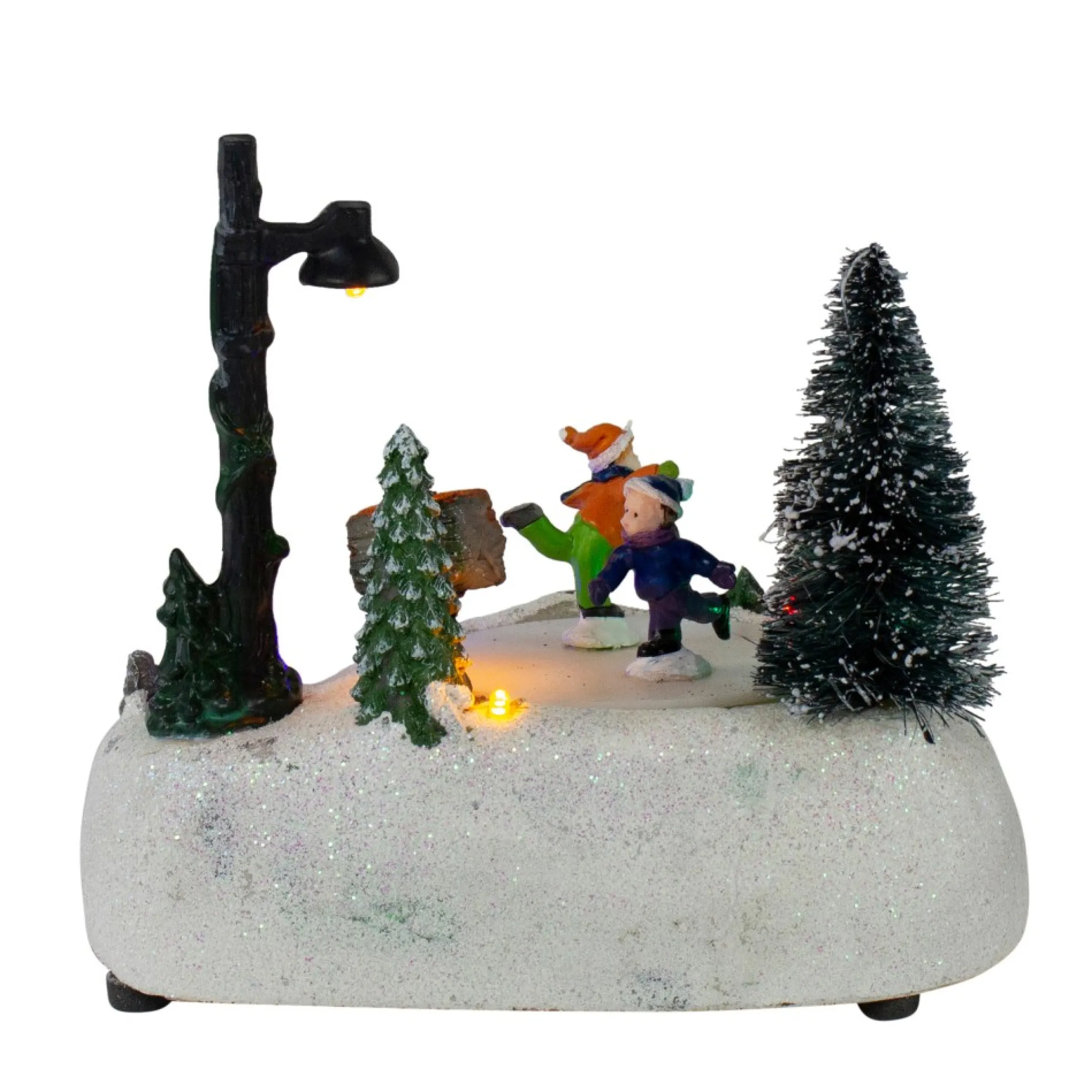 5.5" Led Lighted Animated And Musical Christmas Skating Village Display Piece