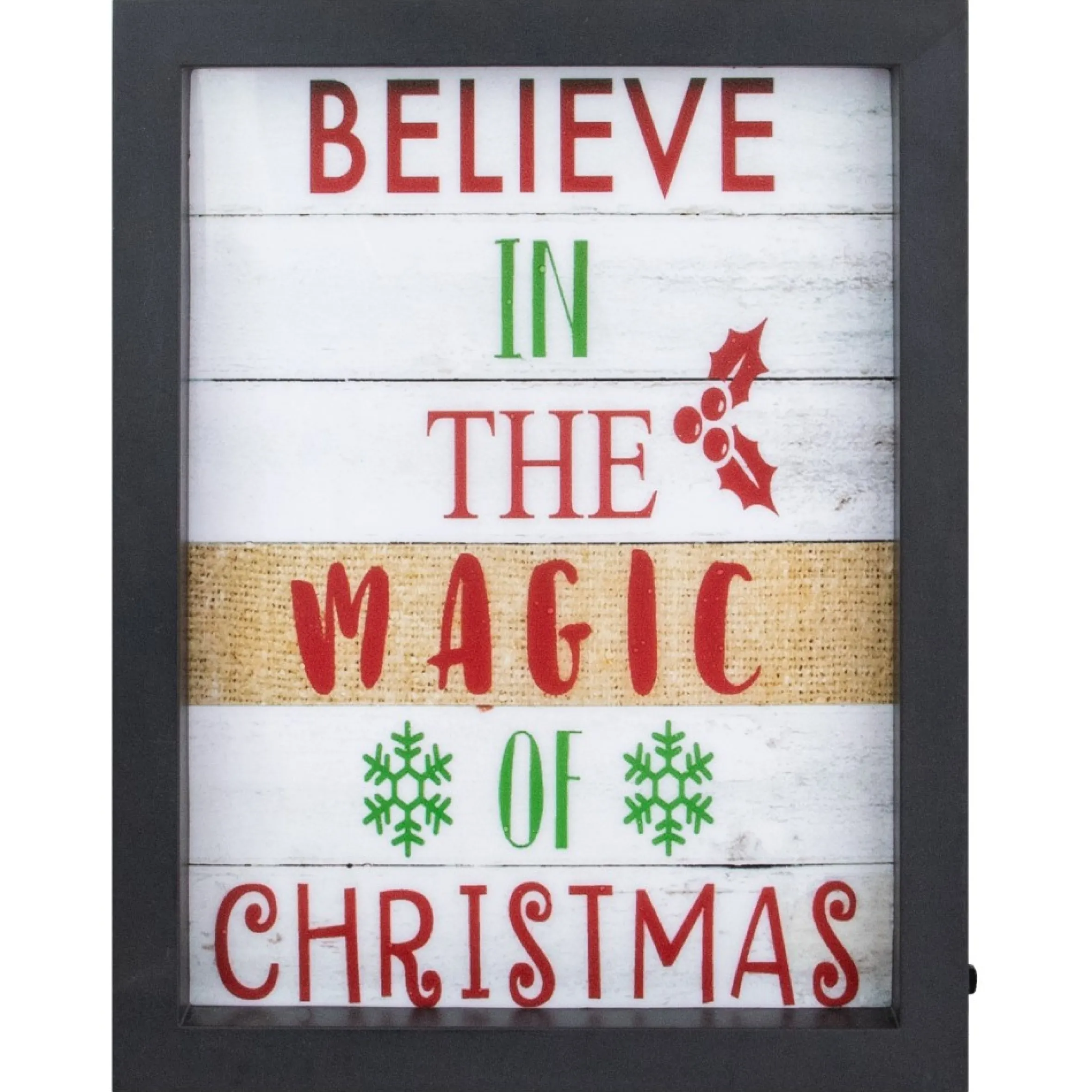 9" Led Lighted 'Believe In The Magic Of Christmas' Shadow Box Wall Art